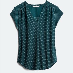 Polka dot V neck blouse
